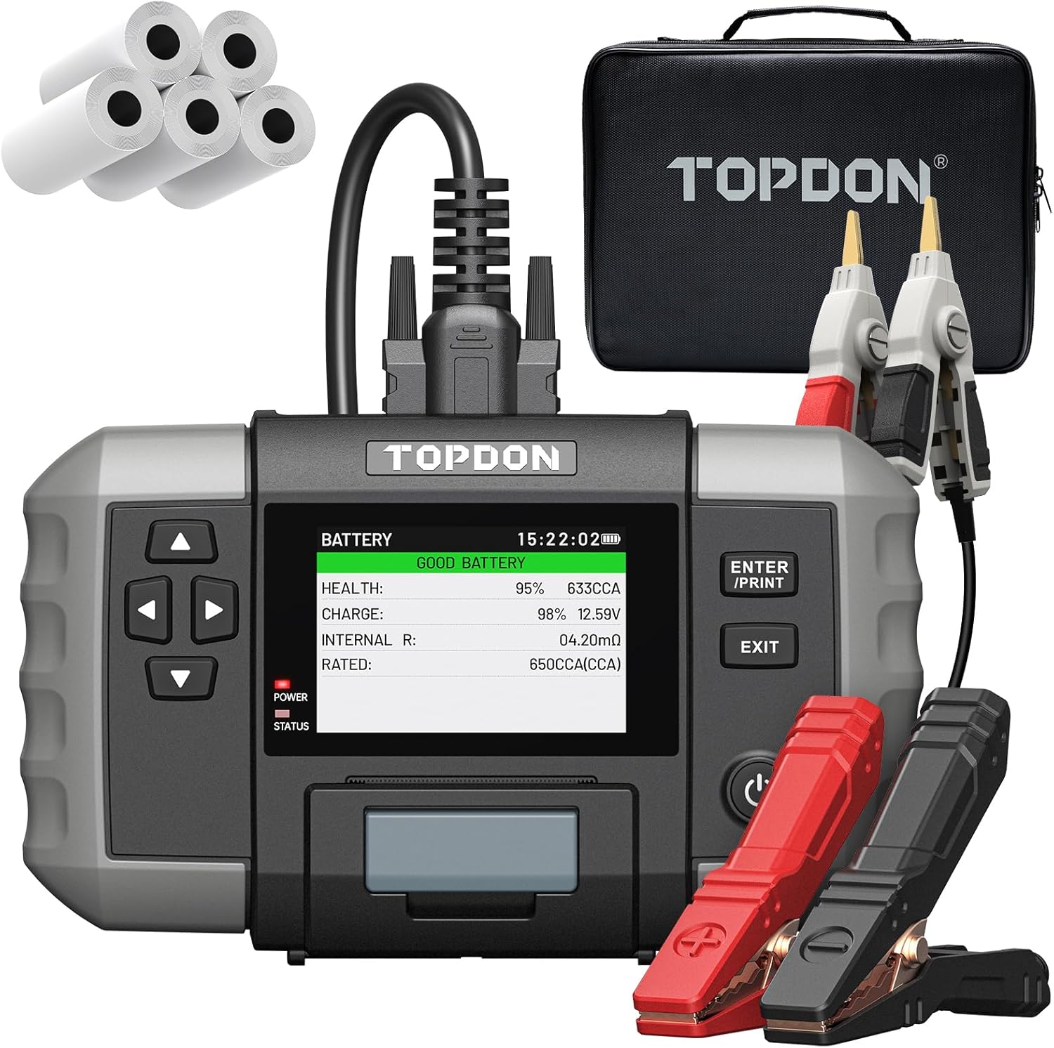 TOPDON BT600 Plus 6V/12V/24V batteri- och generatortestare